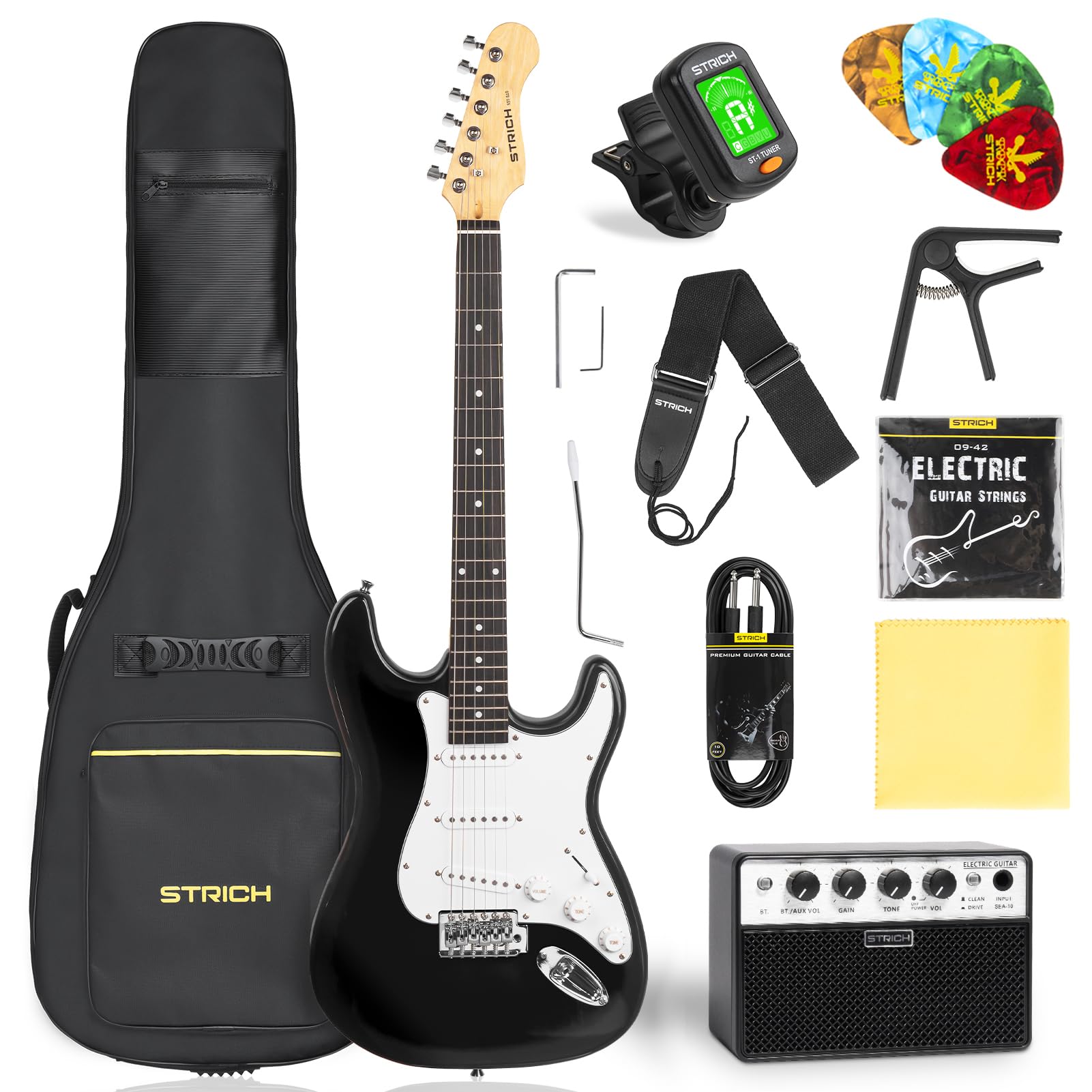 Amazon.com: STRICH Electric Guitar Beginner Kit, Solid Body 39